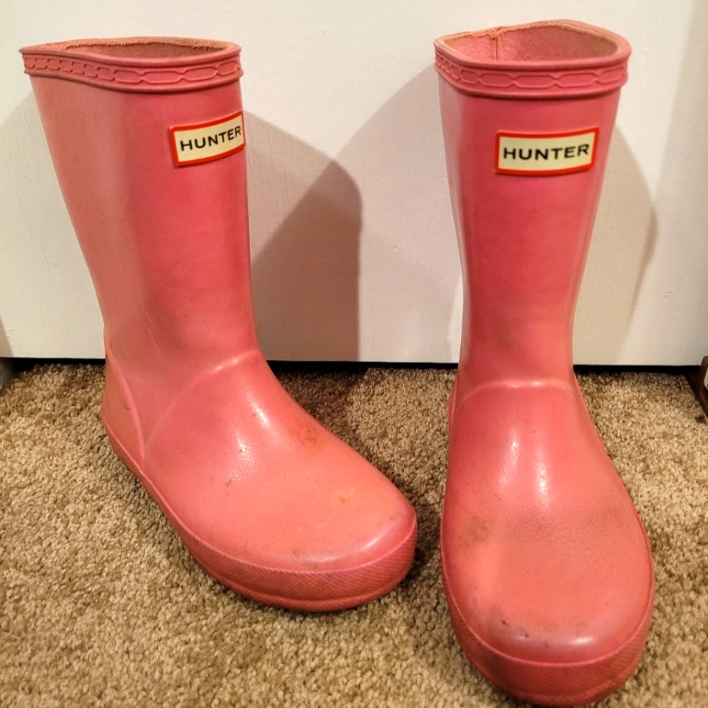 Used Pink HUNTER Kids Boots